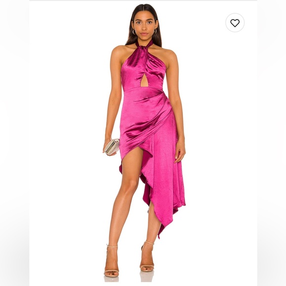 Revolve Wore once to a wedding. Beautiful silk ruby gown. Nice fit, flattering. - Picture 1 of 5